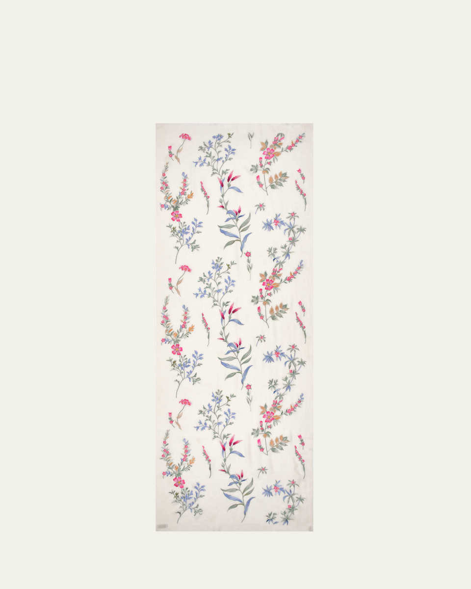 Wildflower Bed Merino Wool Blend Scarf
